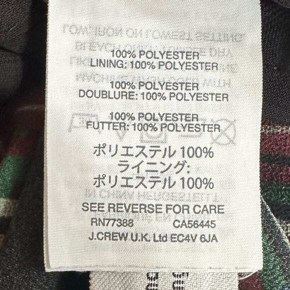 J Crew Edie Stewart Plaid Ruffle Top Black Red Green SIZE 2 Blouse Tartan Top - Picture 6 of 14